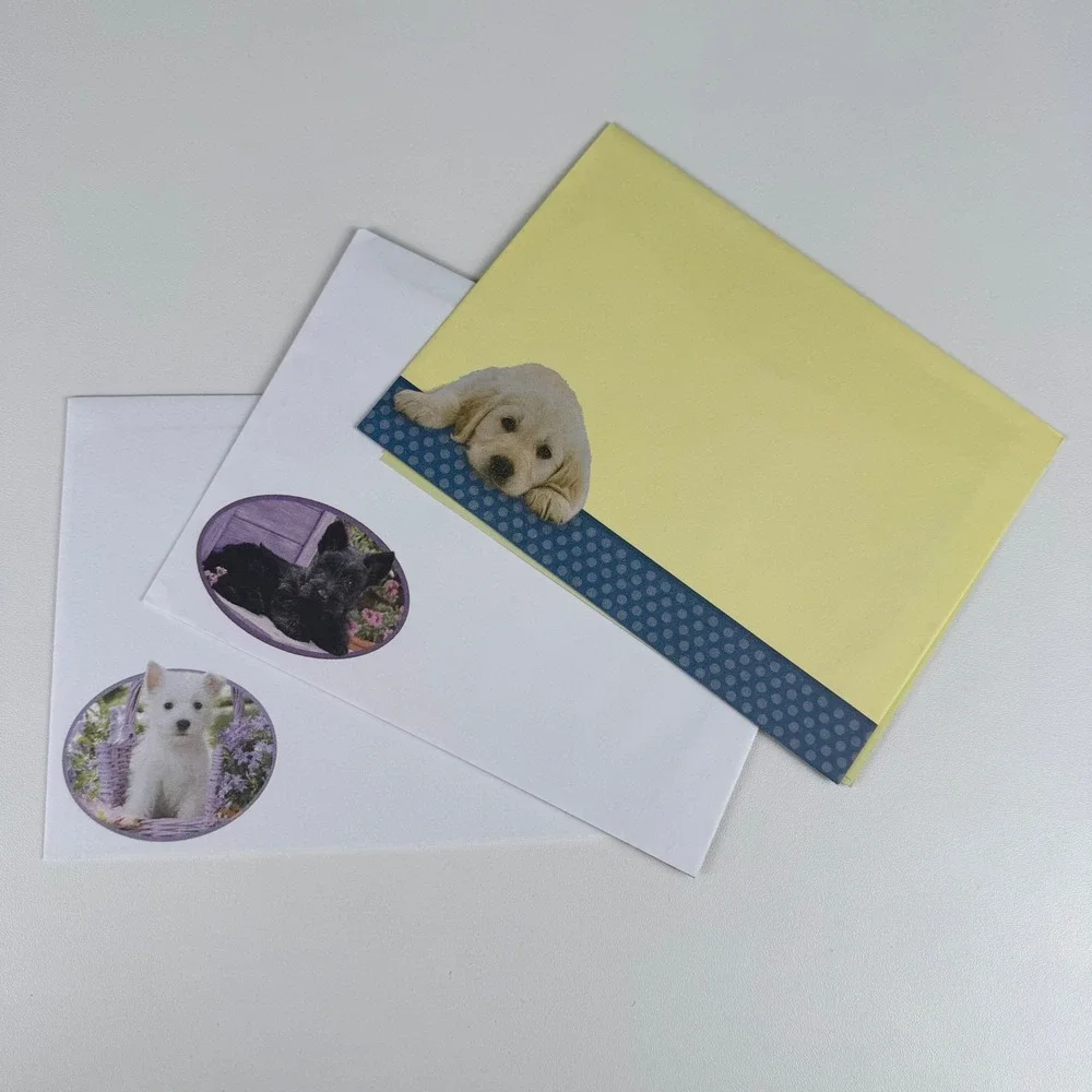 Jane Burton Puppy Get Well Soon Greeting‎ Cards Set of 3 with Envelopes USA Made